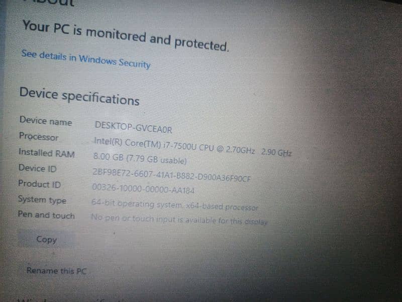 Dell i7 7gen 2