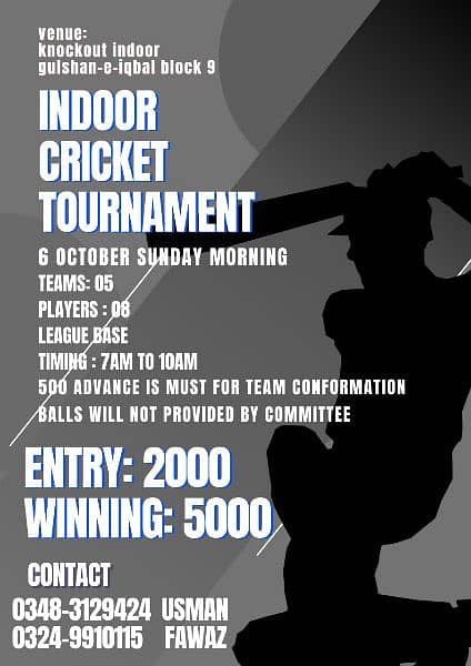 INDOOR CRICKET TOURNAMENT 0