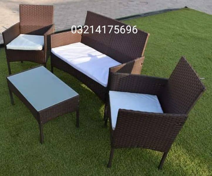 OUTDOOR GARDEN RATTAN UPVC FURNITURE SOFA SET CHAIRS TABLE UMBRELLA 9