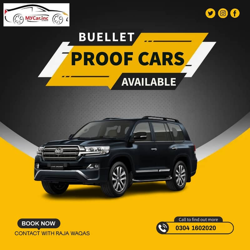 Bullet Proof Rent a Car Land Cruiser V8 Fortuner Revo BMW Available 12