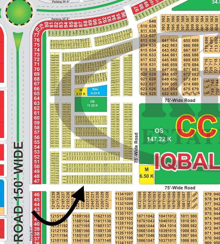 5-Marla Plot at 75 ft road in CC Block LDA City Iqbal sector Lahore 0