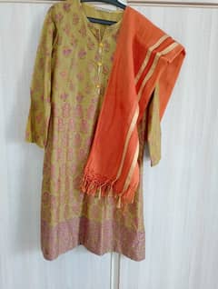 3pc block printing dress