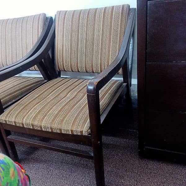 two best wooden room chairs with fabric 1