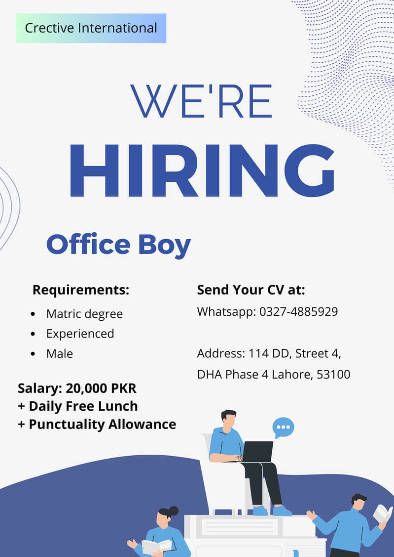 Office Boy Required For Crective International 0