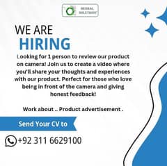 Male model required for product explanation