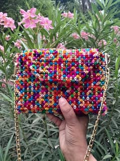 multi colour acrylic beads bag