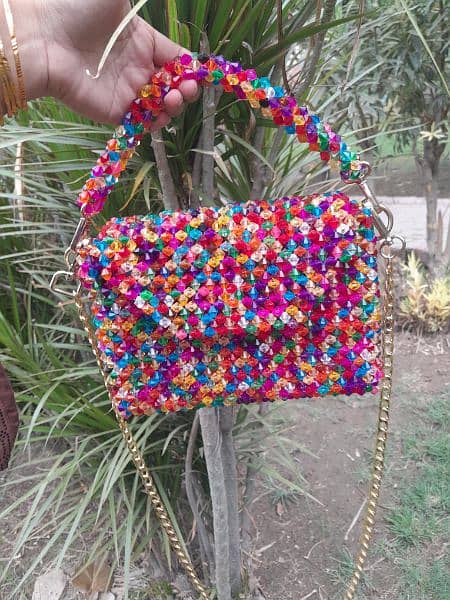 multi colour acrylic beads bag 1