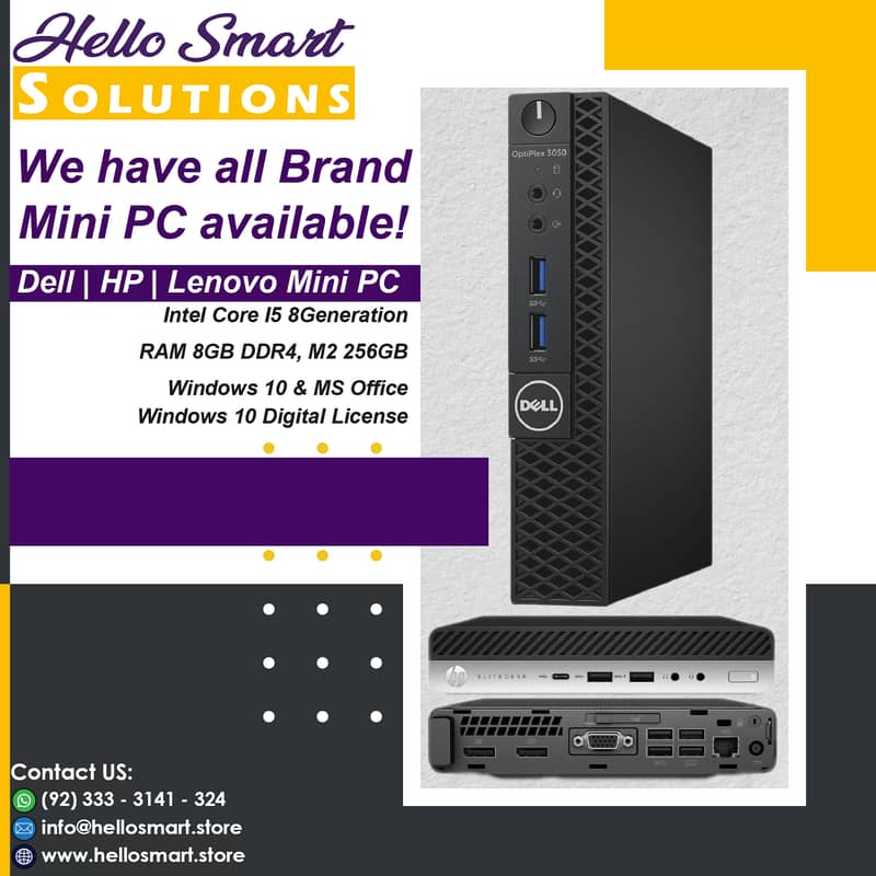 Mini PC | Dell, Lenovo, HP | minipc I3 I5 4Gen, I3 I5 6Gen | Desktop 10