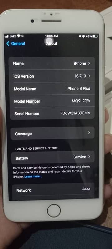 iphone 8 plus 64gb pta paroof condition 10/10 5