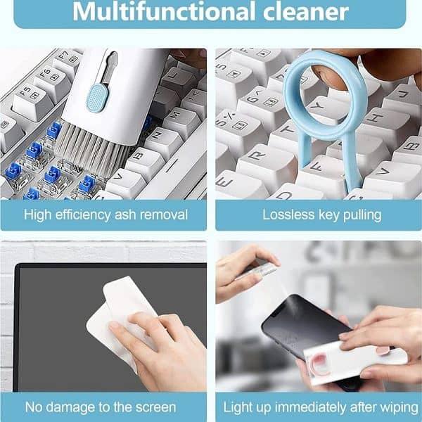 Headset 7 In 1 Kit Scalable Keyboard Cleaner Brush Earphone Cleaner 7