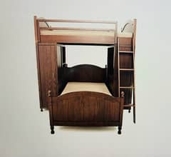 Habitt bunk bed with study table, bookshelf, chair and side table