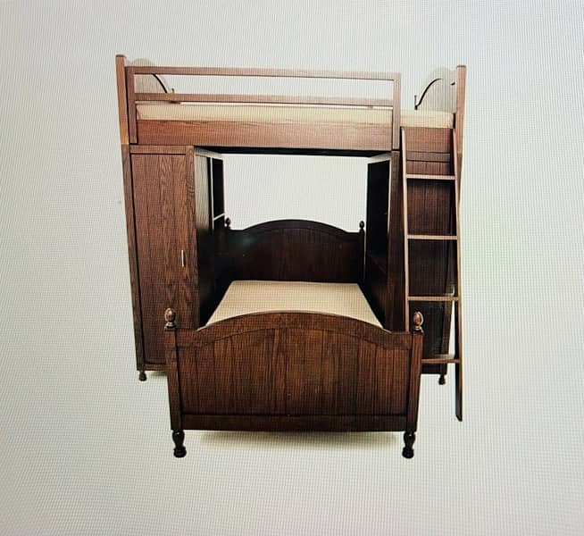 Habitt solid wood bunk bed with study chair and side table 1