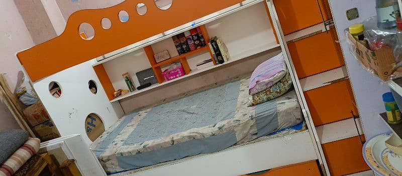 bunk bed with mattress and without mattresses 2