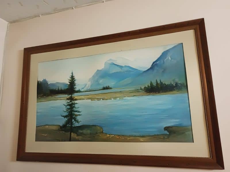 Wooden frame with landscape painting 1