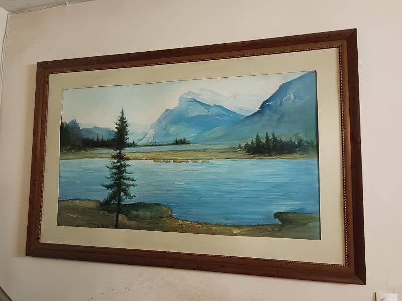 Wooden frame with landscape painting 2