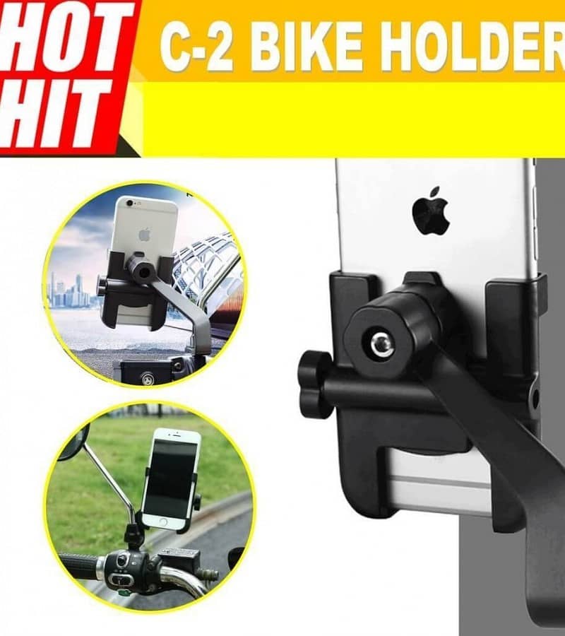 C2 Universal Metal Phone Mobile Holder Motorcycle Bike 360 Degree Rot 3