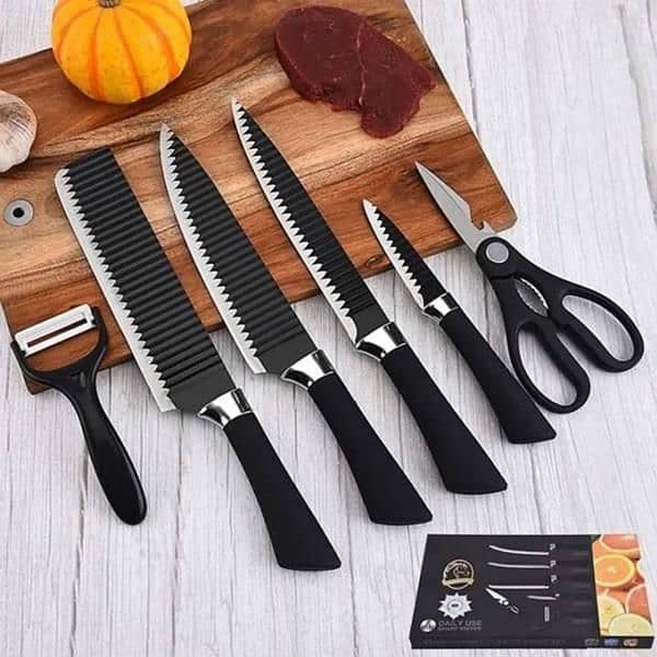 Kitchen Knife Set 6 Pc Stainless Steel. 1