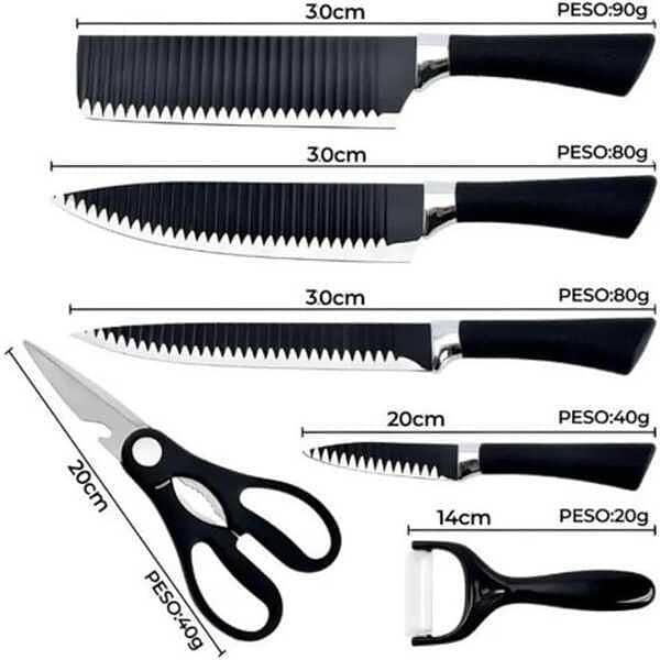 Kitchen Knife Set 6 Pc Stainless Steel. 2