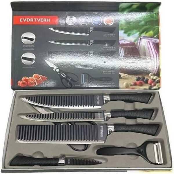 Kitchen Knife Set 6 Pc Stainless Steel. 3