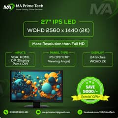 27" IPS Utra HD 2k Display LED  | Discount Offer  |  Limited Quantity