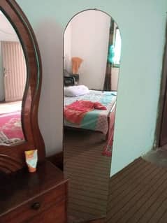 Bed king size, with side table ,and dressing table. . good condition. .