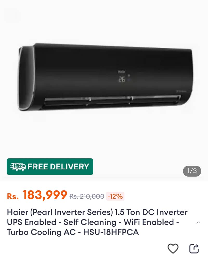 Haier inverter 1.5 HfPCA series 10