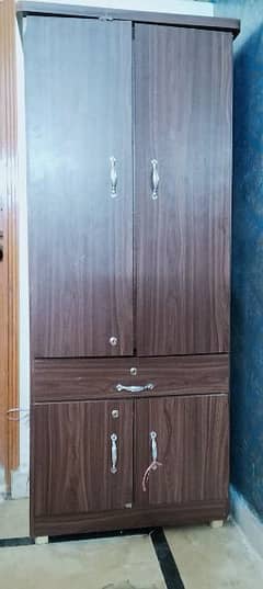 2 door wardrobe with 1 drawer & 1 locker