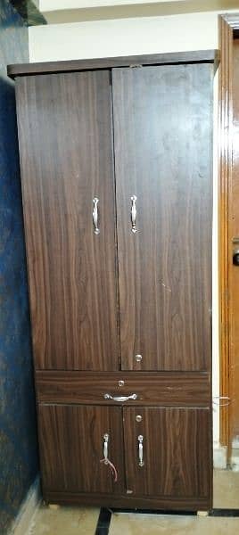 2 door wardrobe with 1 drawer & 1 locker 1