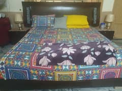 king size wooden bed for sale with side tables and dressing