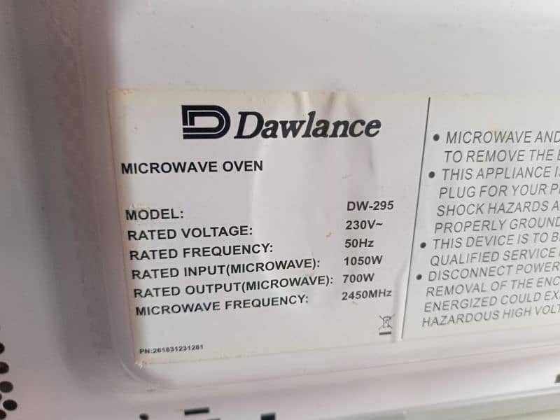 Dawlance microwave oven like a new condition for sale 0