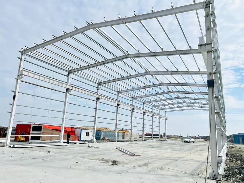 Dairy farm parking sheds big steel structure  tensile shed 5