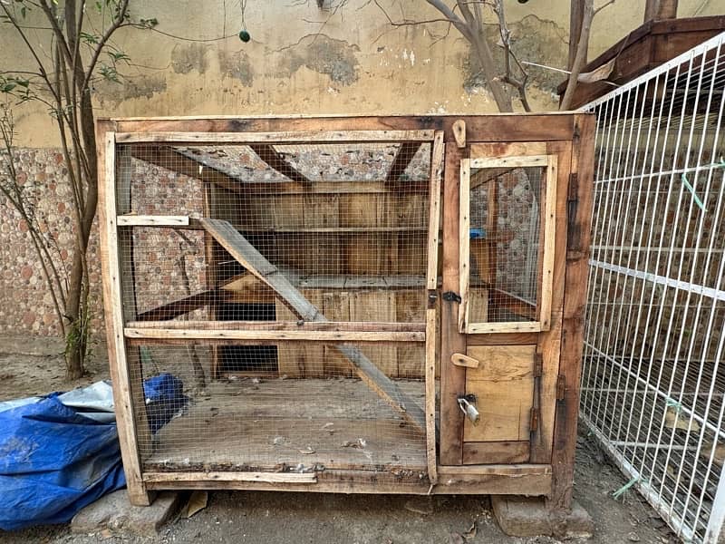 wooden cage for cats or small animals well organised  cage 0