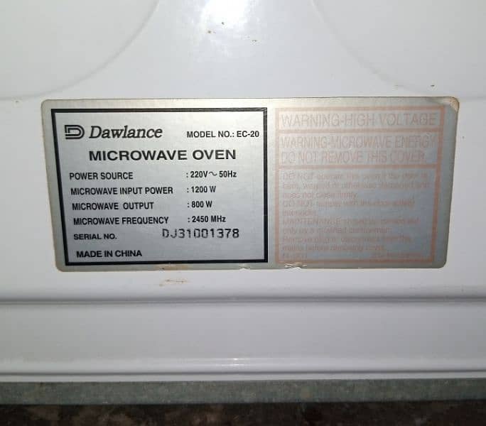 Dawlance microwave oven 6