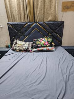 complete bed set and mirror almari and feet sofa.