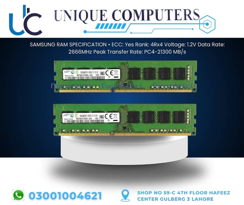 SAMSUNG RAM SPECIFICATION ECC: Yes Rank: 4Rx4 Voltage: 1.2V Data Rate 0