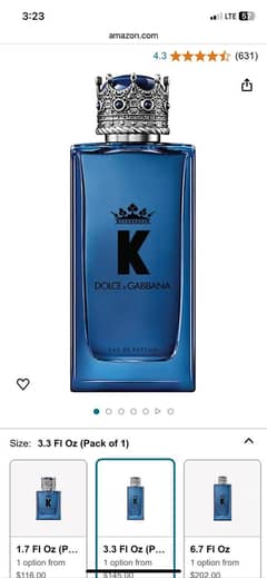 Dolce & Gabbana K for Men Eau de Parfum Spray, 3.4 Ounce/100ml