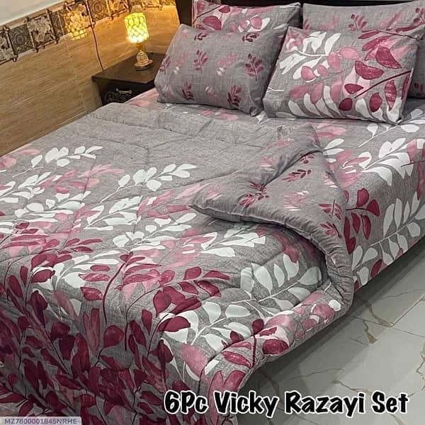 6 pcs Bed sheet with Razai (Delivery free All Pakistan ) 1