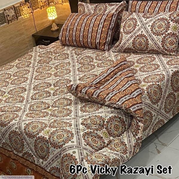 6 pcs Bed sheet with Razai (Delivery free All Pakistan ) 2