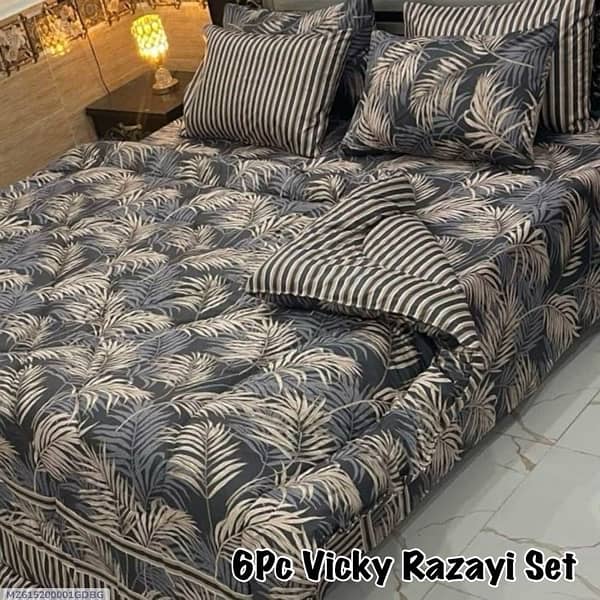 6 pcs Bed sheet with Razai (Delivery free All Pakistan ) 11