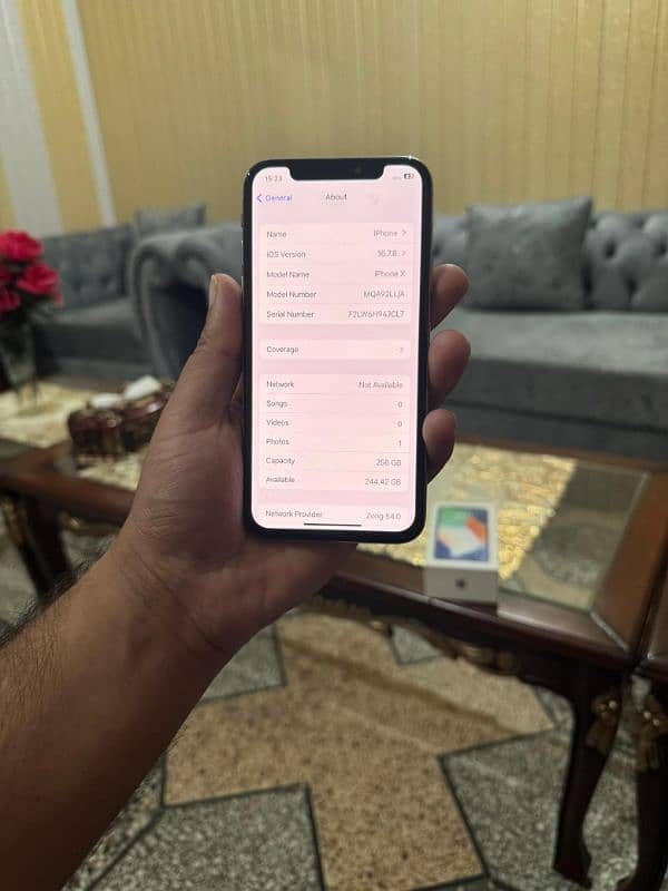 iphone x 256 gb pta approved complt box 15