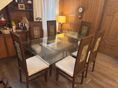 Dinning Table with 6 Chairs (1 Year Used Only)