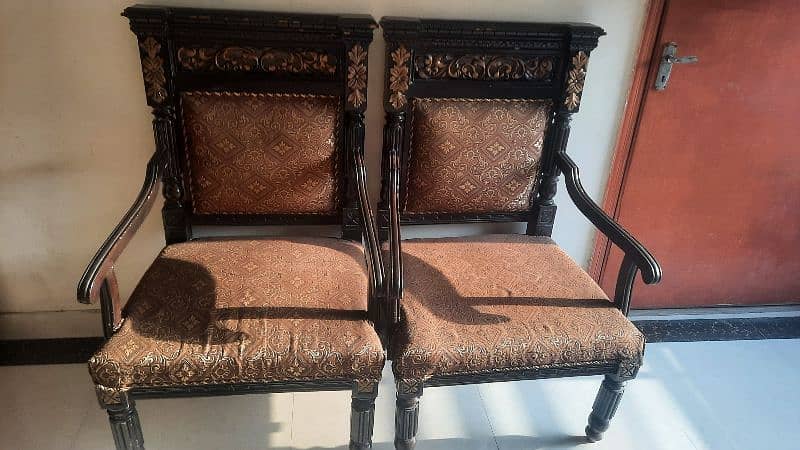 solid old shesham wood chairs 1