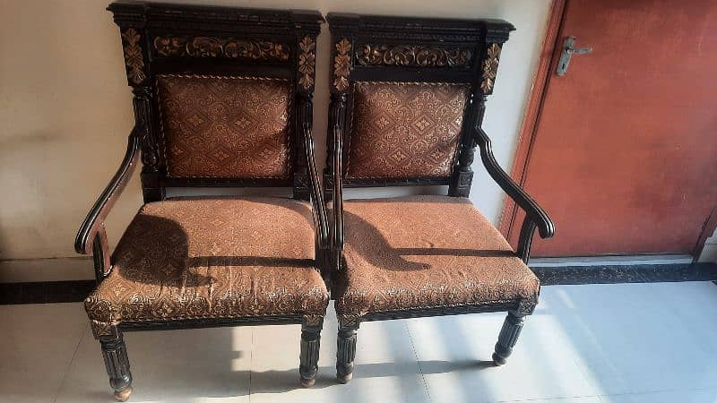 solid old shesham wood chairs 2