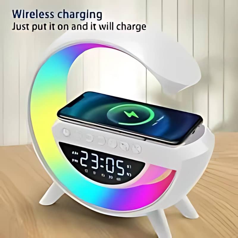 Google Lamp - G63 bluetooth Speaker-Wireless charger-Digital Alarm C 2