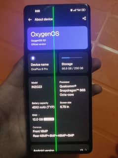 OnePlus 8pro green line in panel (since a month) 12/256