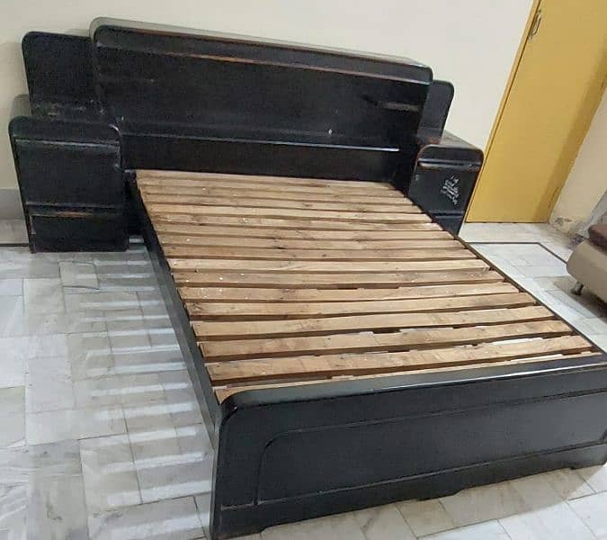 Bed with attached side tables for sale 2