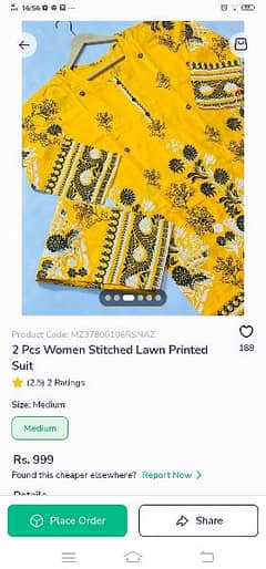 The stitched lawn for women in medium size