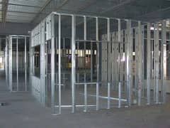 cement board , gypsum board partitions and ceiling