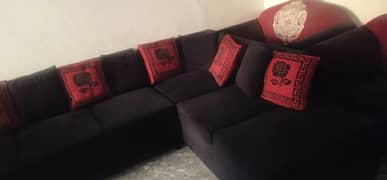 6 seater L shape sofa with 11 cushions