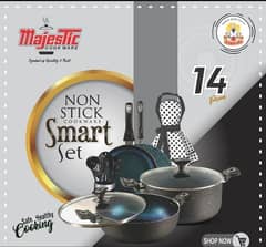 Orignal Majestic Smart Gift set 14pcs Non stick Cookware set Non Stick 0